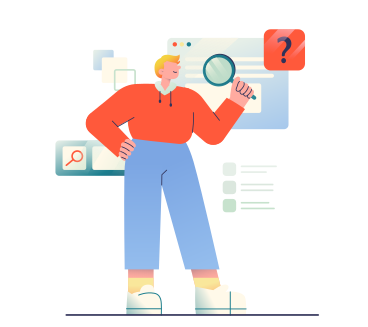 Man searching for information on the web PNG, SVG