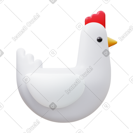 3D chicken PNG, SVG