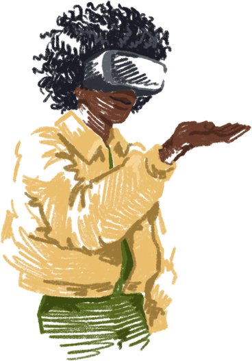 Woman in vr glasses PNG, SVG