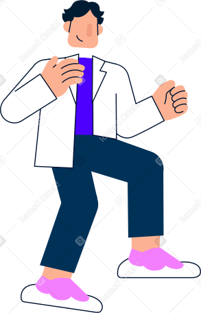 male scientist carrying something in his hands PNG, SVG