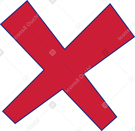 red letter x Illustration in PNG, SVG