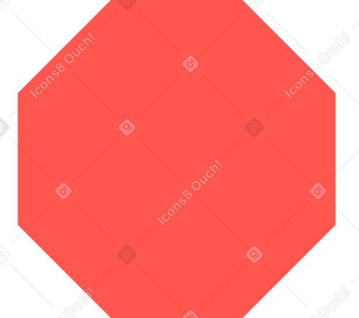octagon red Illustration in PNG, SVG