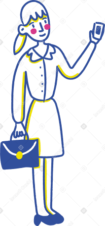 businesswoman mobile Illustration in PNG, SVG