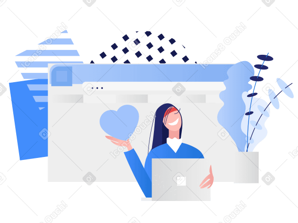 Sending love message  Illustration in PNG, SVG