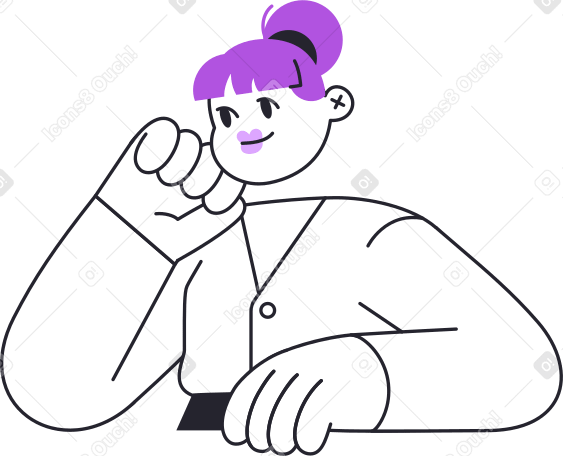 half of the woman leaned on her arm Illustration in PNG, SVG