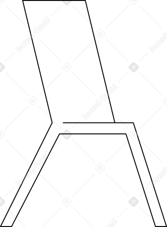white chair with two legs and back Illustration in PNG, SVG