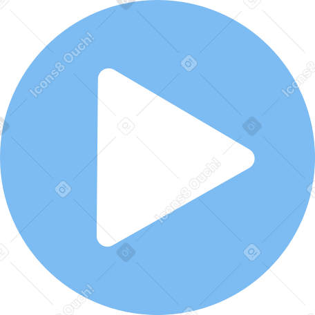 blue play button Illustration in PNG, SVG
