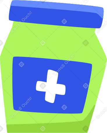 green jar of medicine Illustration in PNG, SVG