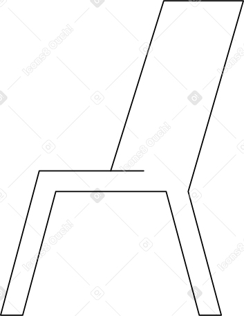 white chair with two legs and back PNG、SVG