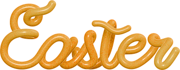 Orange 3D Easter lettering PNG, SVG