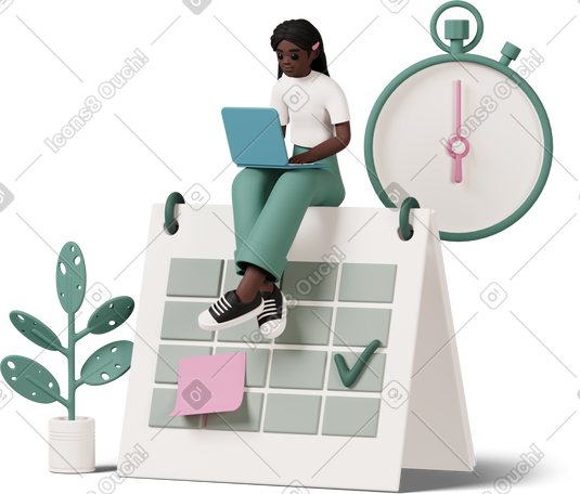 3D time management PNG, SVG