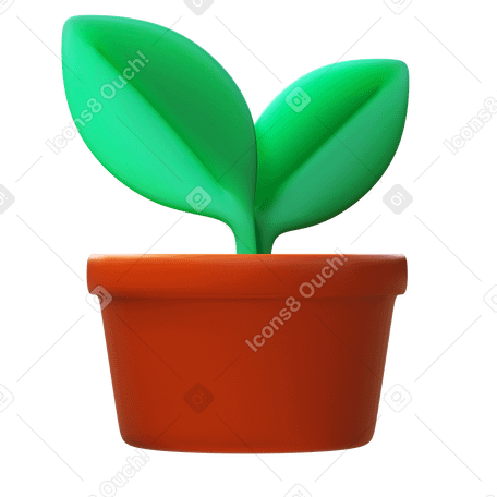 3D potted plant PNG、SVG