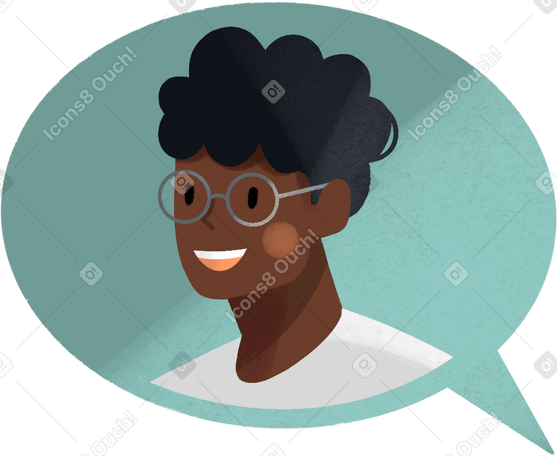 bubble with a young man Illustration in PNG, SVG