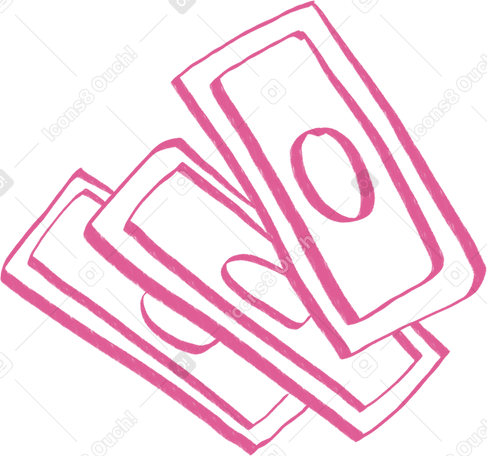 pink banknotes Illustration in PNG, SVG