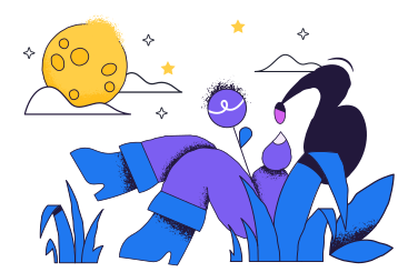 Woman looking at the moon and stars PNG, SVG