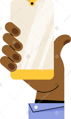 dark hand holding mobile phone with blank screen PNG, SVG