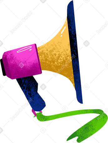 yellow-pink loudspeaker PNG, SVG