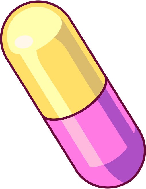 Yellow Pink Pill のpngとsvgでのイラスト