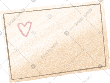 Postcard with a heart PNG, SVG