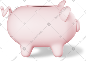 Side view of piggy bank PNG, SVG