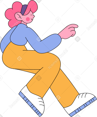 girl sitting and reaching for something PNG, SVG