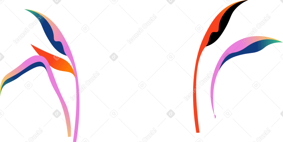 розовые и красные кусты в PNG, SVG