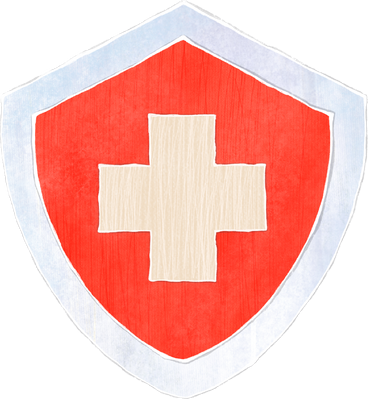 red shield with white cross PNG, SVG