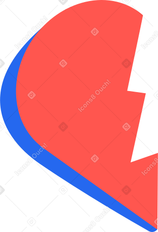 half a heart PNG, SVG