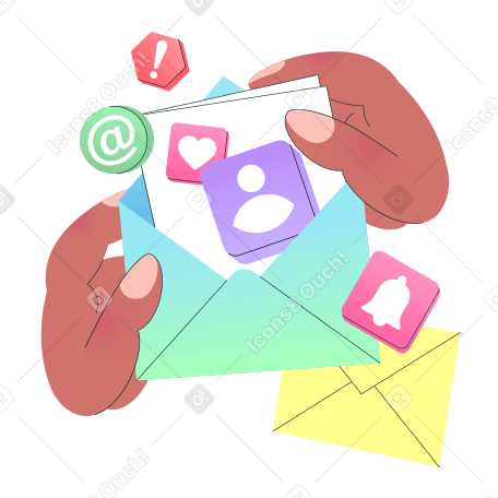 Mailing list animated illustration in GIF, Lottie (JSON), AE