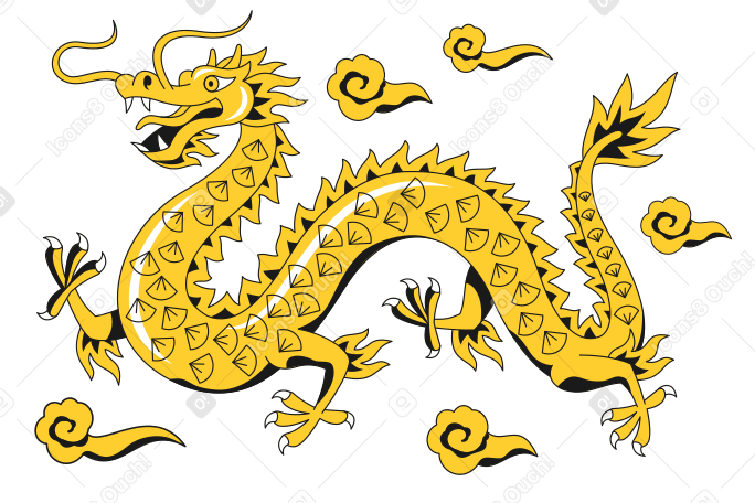 Chinese dragon Illustration in PNG, SVG