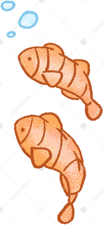 Orangefarbener fisch mit blasen PNG, SVG