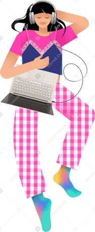 young woman in pajamas lying в PNG, SVG