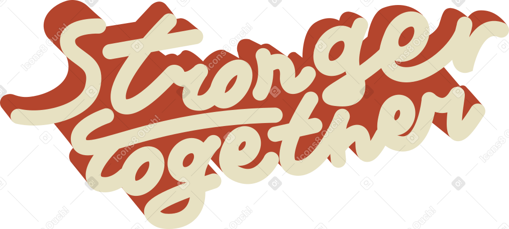 lettering stronger together в PNG, SVG