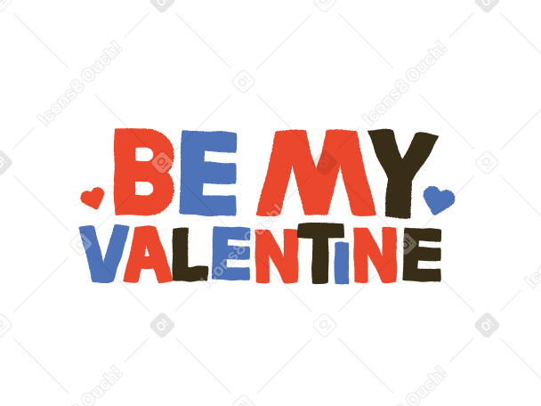 lettering be my valentine PNG、SVG