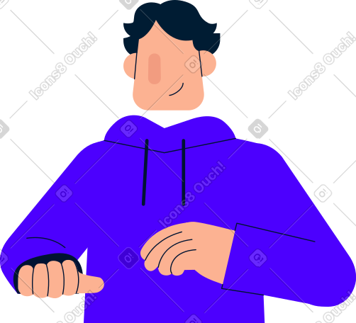 穿蓝色连帽衫的男人拿着东西 PNG, SVG