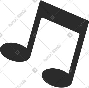 Black double note PNG, SVG