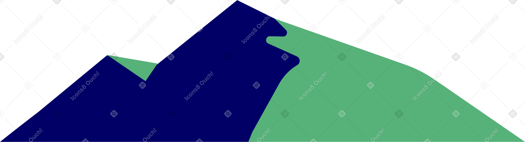 Fond de montagne vert et bleu PNG, SVG
