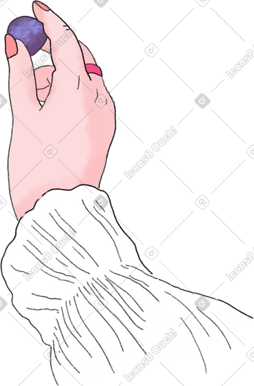 Hand in a white sleeve PNG, SVG