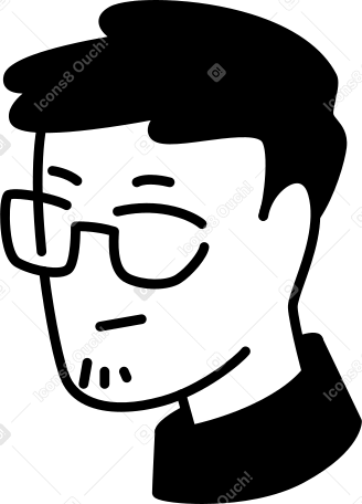 Голова мужчины в очках в PNG, SVG