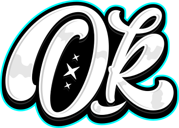 lettering ok with shadow text PNG, SVG