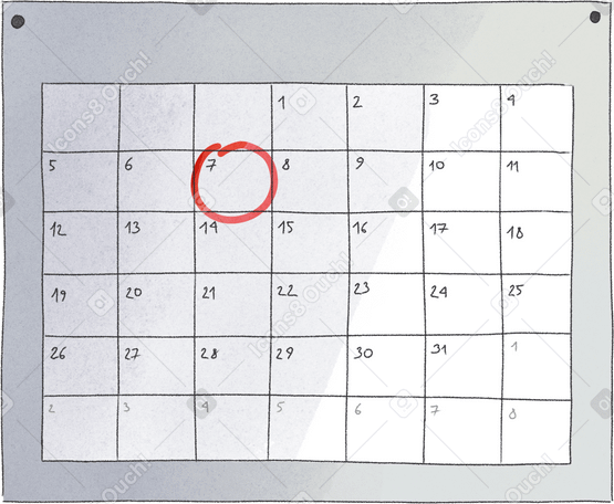 Calendario de pared PNG, SVG