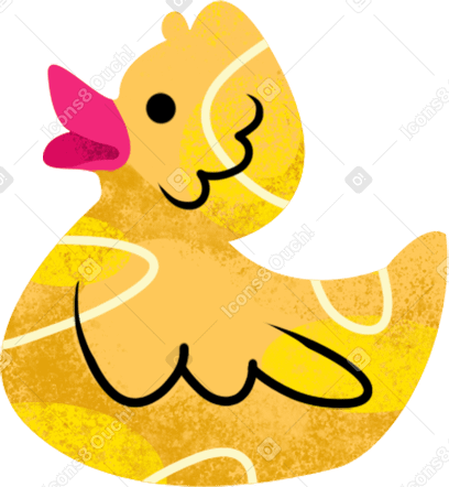 rubber yellow duck toy Illustration in PNG, SVG