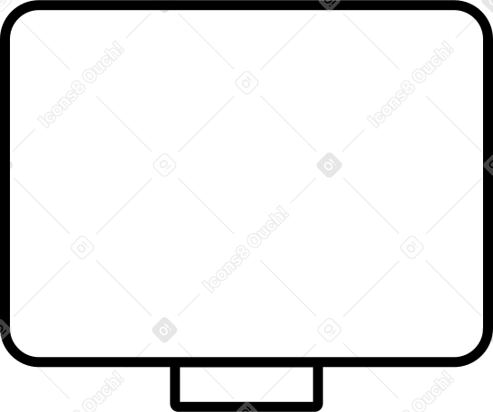 white computer monitor Illustration in PNG, SVG