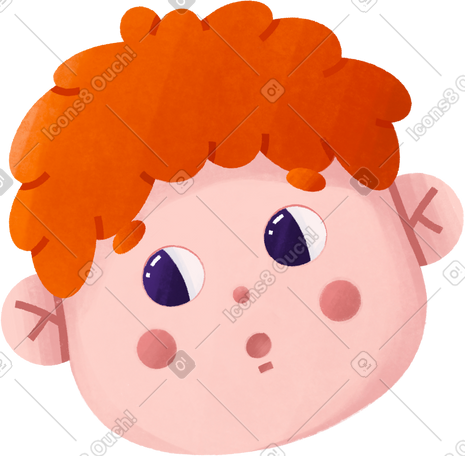 surprised redheaded man PNG, SVG