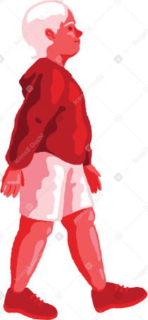 chubby boy walking Illustration in PNG, SVG