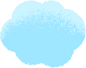 Blue round fluffy cloud PNG、SVG