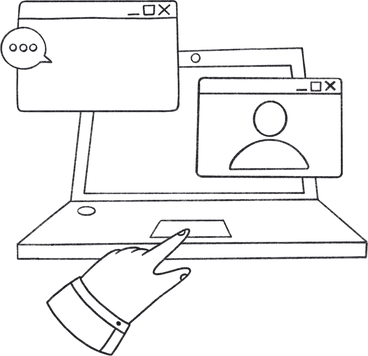 Computer with an arm and two windows в PNG, SVG