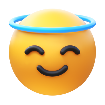 smiling face with halo emoji PNG, SVG