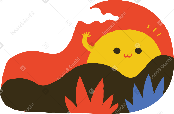 morning with sun Illustration in PNG, SVG