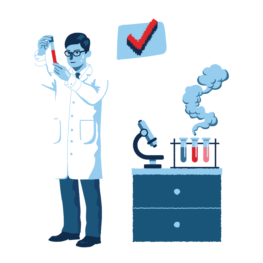 Successful experiment Illustration in PNG, SVG